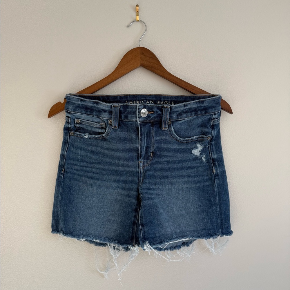 American Eagle Outfitters Distressed Blue Jean Shorts